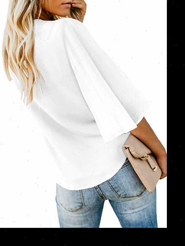 

plus size s 2xl women blouses fashion half sleeve deep ruffle tunic ladies summer loose blouse, White