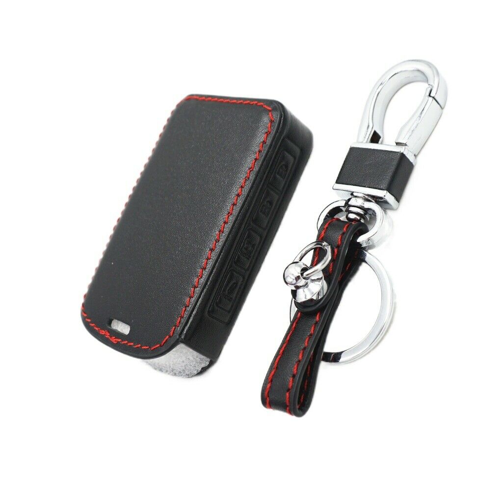 

Black Leather 4 Buttons Key Fob Cover Chain For Mazda 3 6 CX4 CX5 CX8 CX9 CX-30