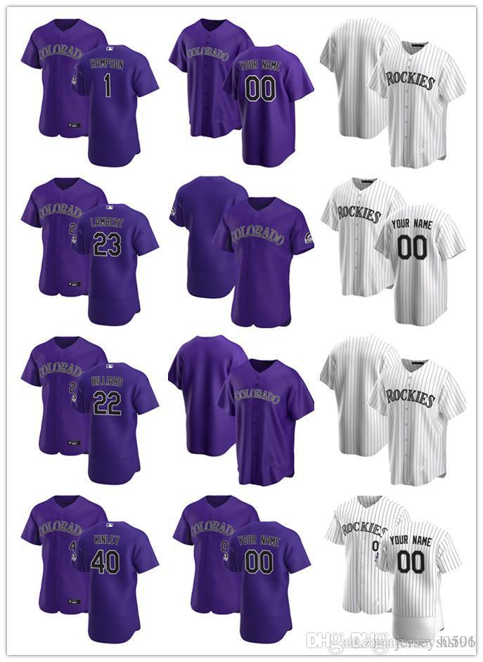 

Custom Jersey Mens Youth Colorado Rockies 1 Garrett Hampson 22 Sam Hilliard 40 Tyler Kinley 23 Peter Lambert Baseball Jerseys, Blue;black