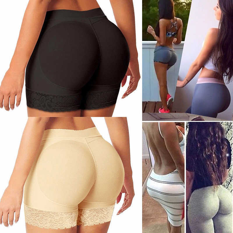 

Women Butt Lifter Hip Enhancer Pads Underwear Shapewear Lace Padded Control Panties Shaper Booty Fake Pad Briefs Boyshorts, Black