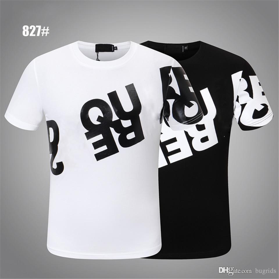 

MEN D2 casual Mens Designer hip-hop Polo shirt T shirts Letter Print short sleeve white collar summer Polos Tops Tee M-xxxl black 24, White;black