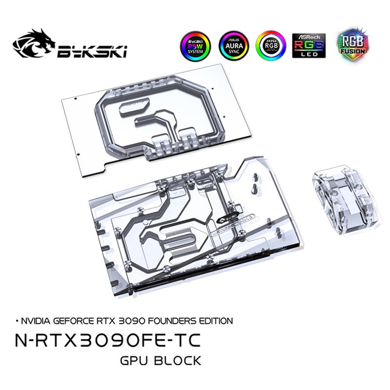 

Fans & Coolings Bykski N-RTX3090FE-TC GPU Water Block With Waterway Copper Backplate Cooler For NVIDIA Geforce RTX 3090 Founders Edition
