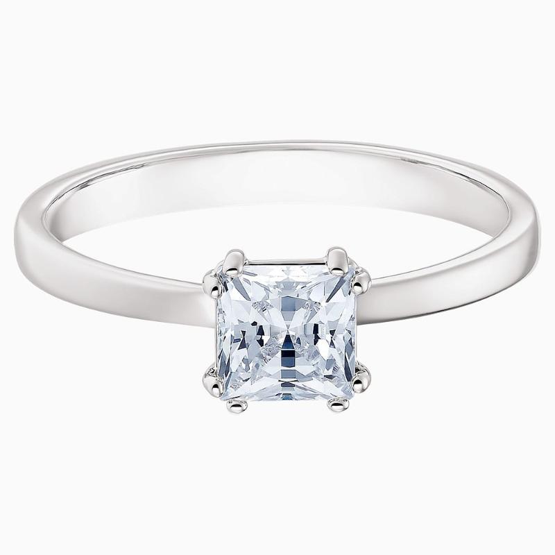 Cluster Rings High Quality SWA Pattern Beautiful Square Crystal Fashion Gift Romantic Engagement Ring-image-723636545