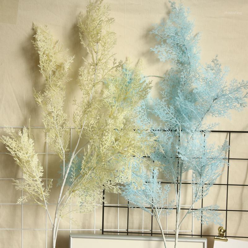 

Decorative Flowers & Wreaths 6 Forks 1 Bunch Artificial Fog Pine Grass Wedding Background Wall Decorations Fake Simulation Plant Ornaments H