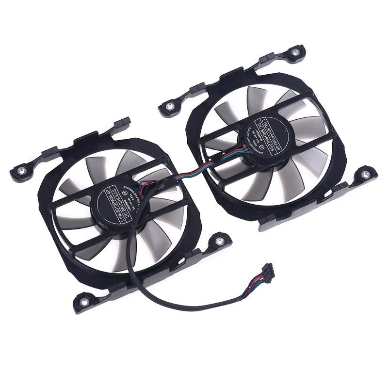 

Pair DC 12V 0.45A Graphics Card Cooling Fan For Inno3D 260 GTX 750ti GTX660 K3KE Fans & Coolings
