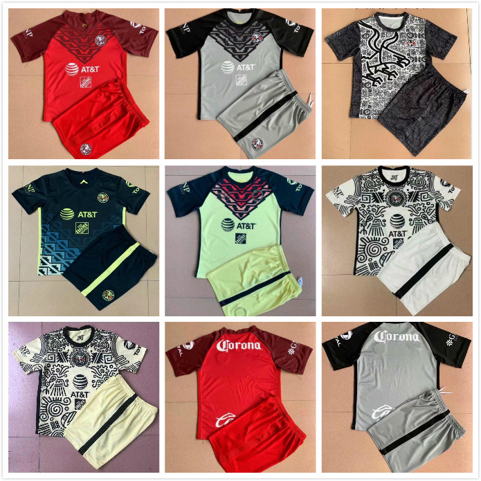 

adult kids 21 22 Club America home away soccer jerseys 2021 2022 GIOVANI BENEDETTI Henry Martinez Ochoa CASTILLO Training vest shorts Football jersey, Grey