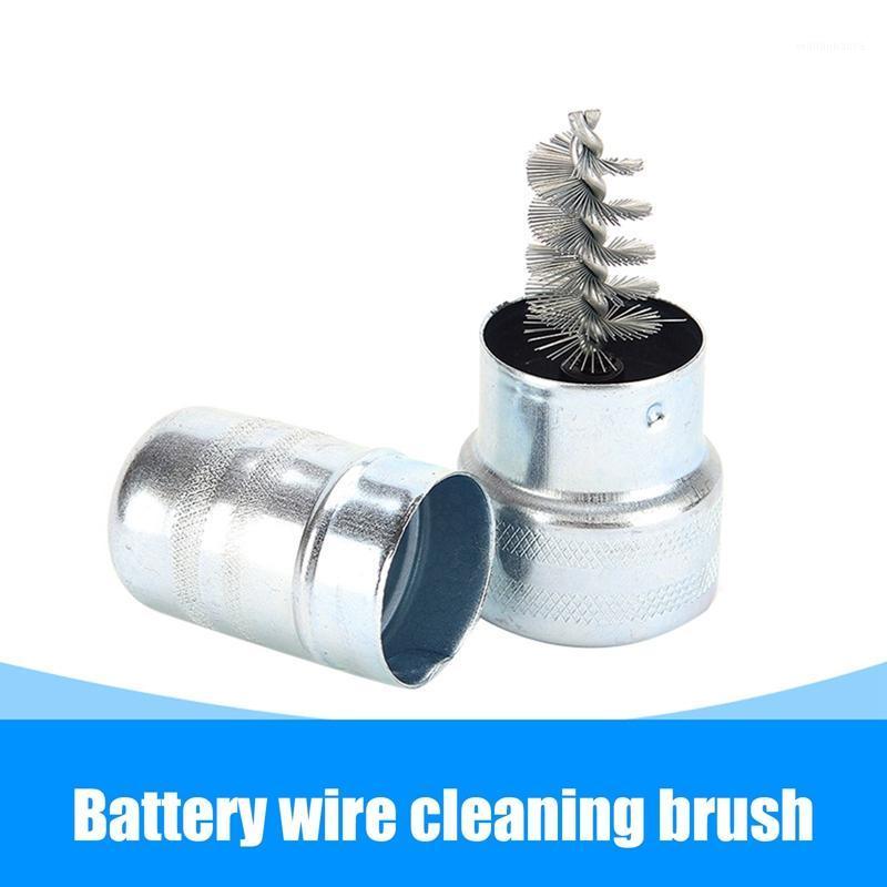 

Car Sponge Steel Wire Battery Cleaning Brush Post Terminal Cable Cleaner Hand Clean Tool Dirt Corrosion For Detailing