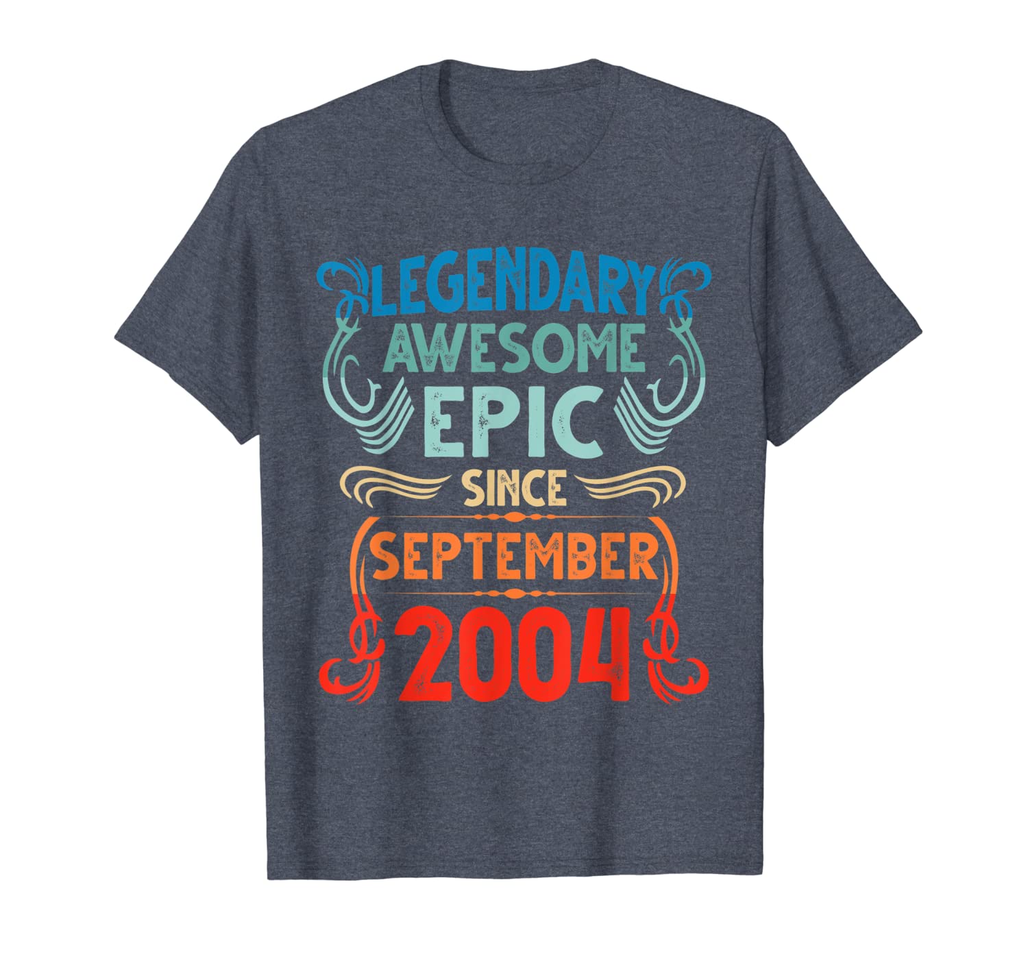 

Legendary Awesome Epic Since September 2004 Vintage T-Shirt, White;black