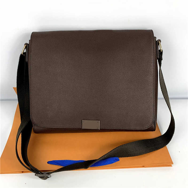 

CLASSIC FLOWER medium 33cm DISTRICT Classic Tote Handbag Men Damier Ebene Messenger Shoulder Bag Crossbody Belt Bags purse with gift bag, Brown flower