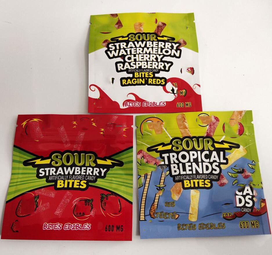 

DGFG WARHEADS 600mg candy Caribo gummy bags budheads sour edibles packaging cannaburst 420 mylar bag