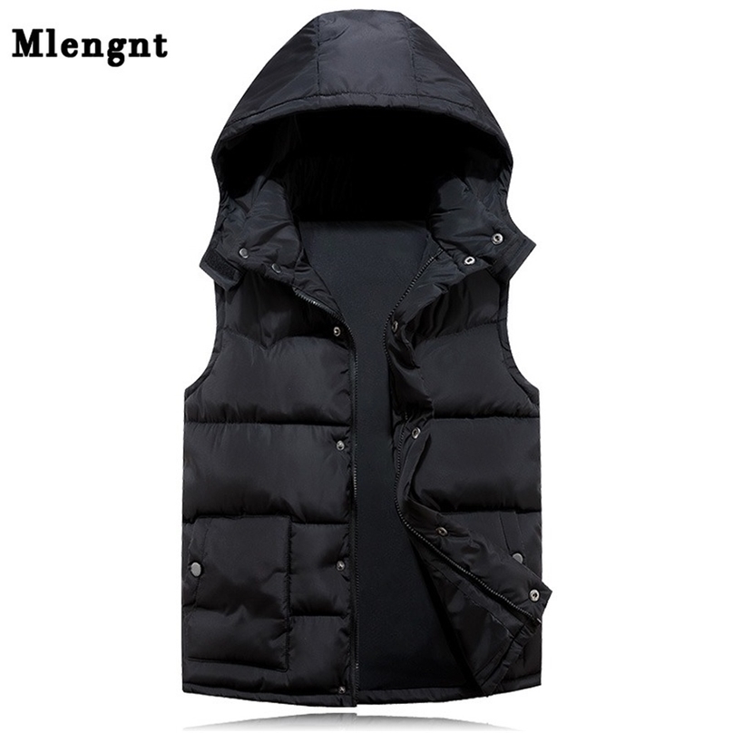 

Cotton Hoodie Vest For Men Winter Warm Thick Casual Windbreaker Kids 3 Colors Red Sleeveless Jacket Male Classic Waistcoat 211111, Red vest