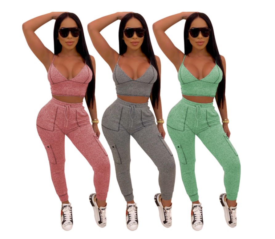 

Tracksuit Women Sexy Two Piece Set Cotton Bodysuit Top and Pant Fall Spring Summer ClothingClub Outfits Matching Sets, As pic