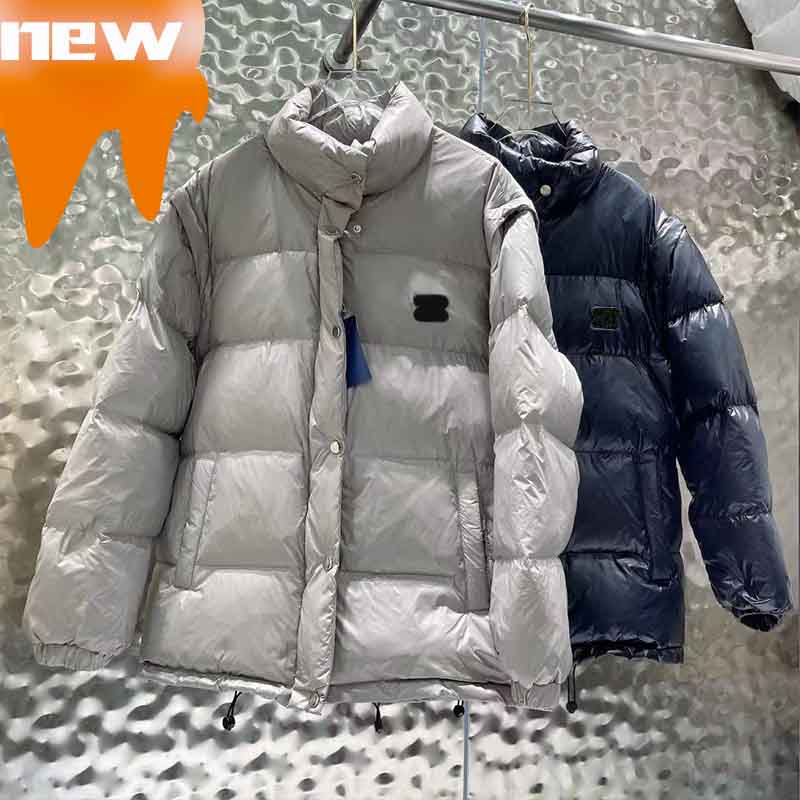 

Women Coat Woman Winter Removable Sleeves Coats Warm Down Long Parkas Fashion INS Style Letter Pattern Geometric Pattern Top Long Jacket, Gray