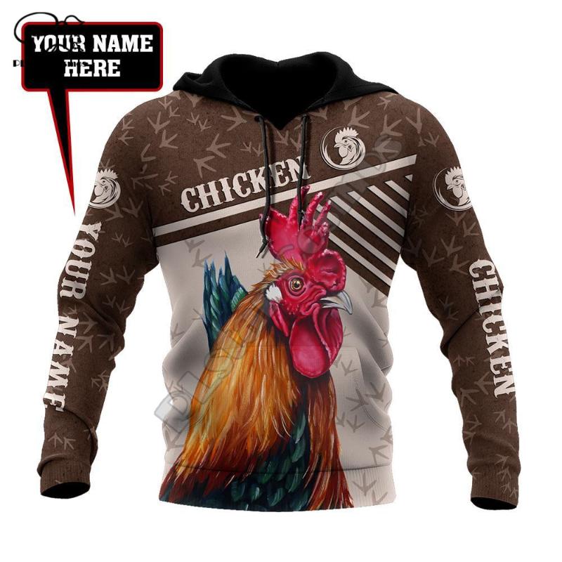 

Men's Hoodies & Sweatshirts PLstar Cosmos Personalized Farm Chicken 3D Printed Zip Hooded For Men And Women Casual Streetwear Style-C7, Black