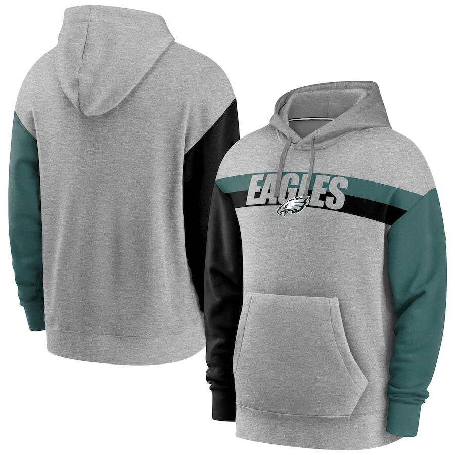 

PhiladelphiaEaglesMEN sweatshirts Heathered Gray Fan Gear Pullover Hoodie, Blue;black