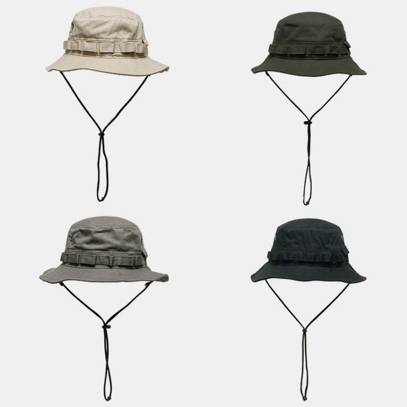 

Fisherman Bucket Hat with String for Man and Woman Casual Classic Large Brim Foldable Summer Spring Autumn Stylish SunHat H0828, Camouflage