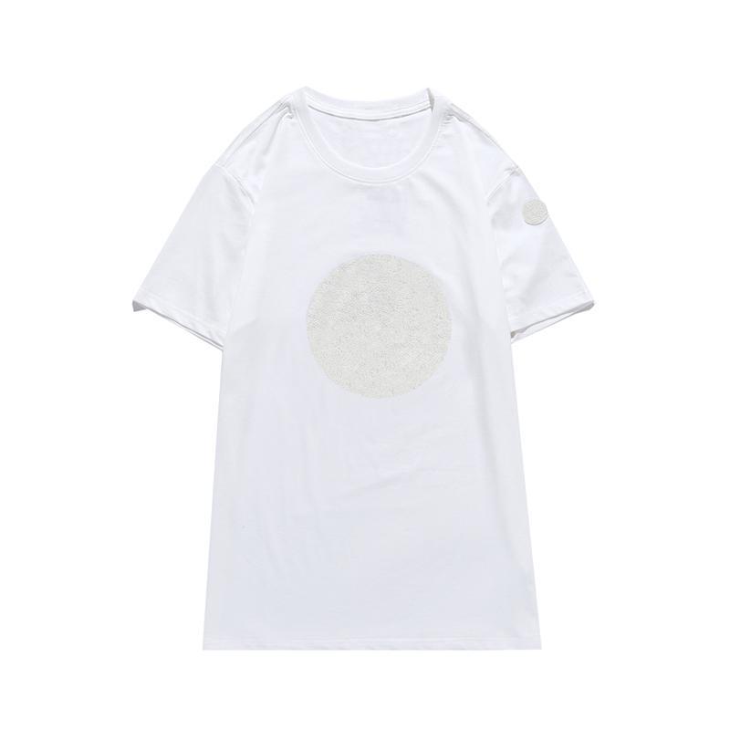 

2021 Summer Personality t shirt Monclair for Men tshirt High Quality Black and White Embroidered Pattern Round collar Casual Tshirts, White;black