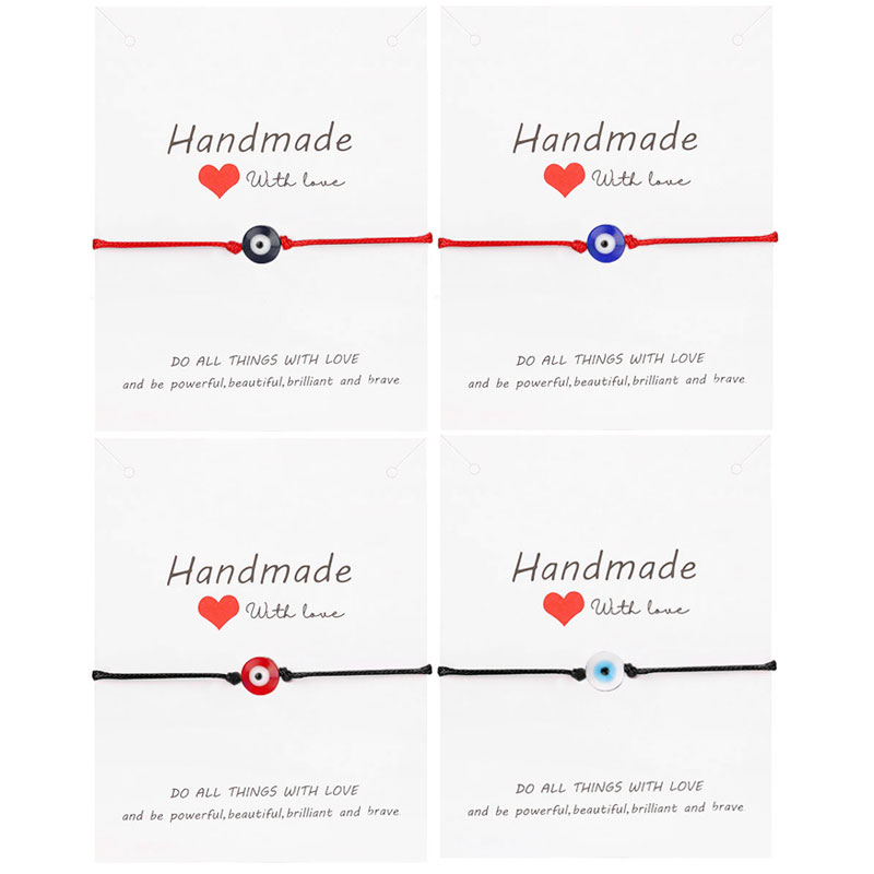 

1Pc Evil Turkish Lucky Blue Eye Bracelets For Women Handmade Red Braided Rope Chain Charm Bracelet Female Jewelry Adjustable, Golden;silver