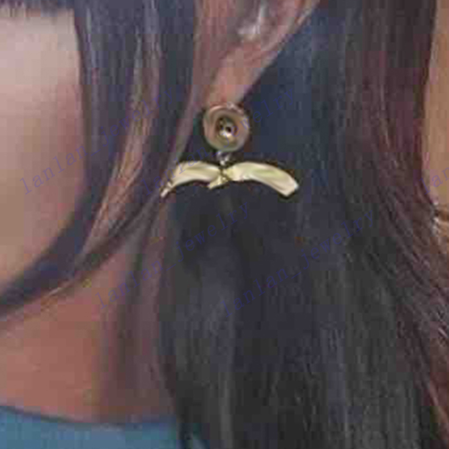 

Designer Earrings Classic Double Letter Button Gold Stud have Logo 925 Silver Needle With box LC01, Golden;silver