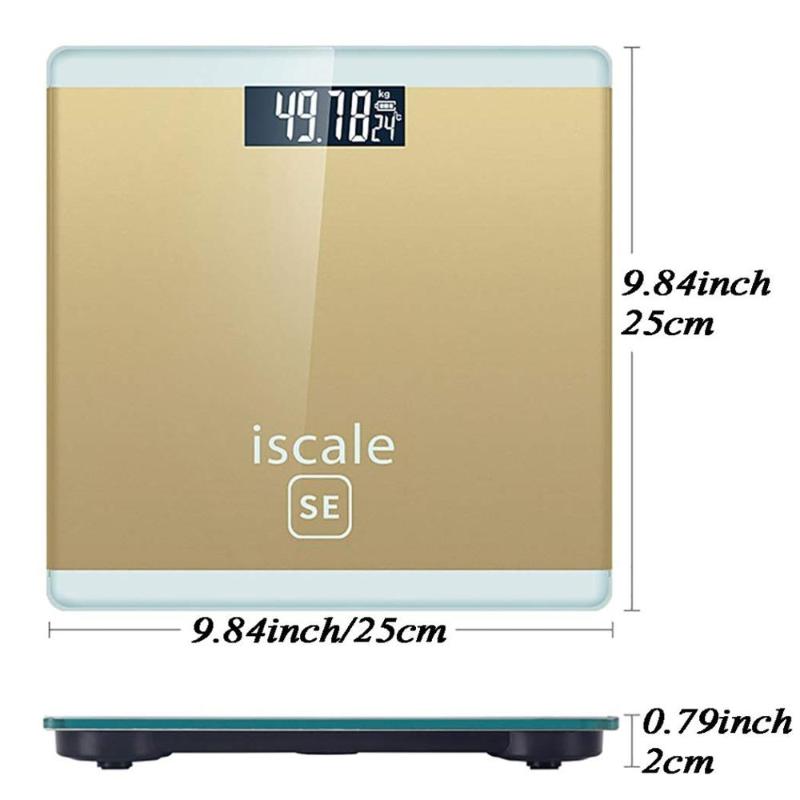 

Floor Body Scale Glass Smart Electronic Scales USB Charging LCD Display Weighing Digital Weight Bathroom & Kitchen