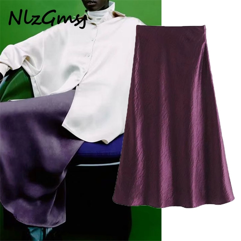 

Skirt Fashion Office Wear Pleated Cozy Midi SKirt Vintage High Waist Side Zipper Female Mujer 210628, As picture