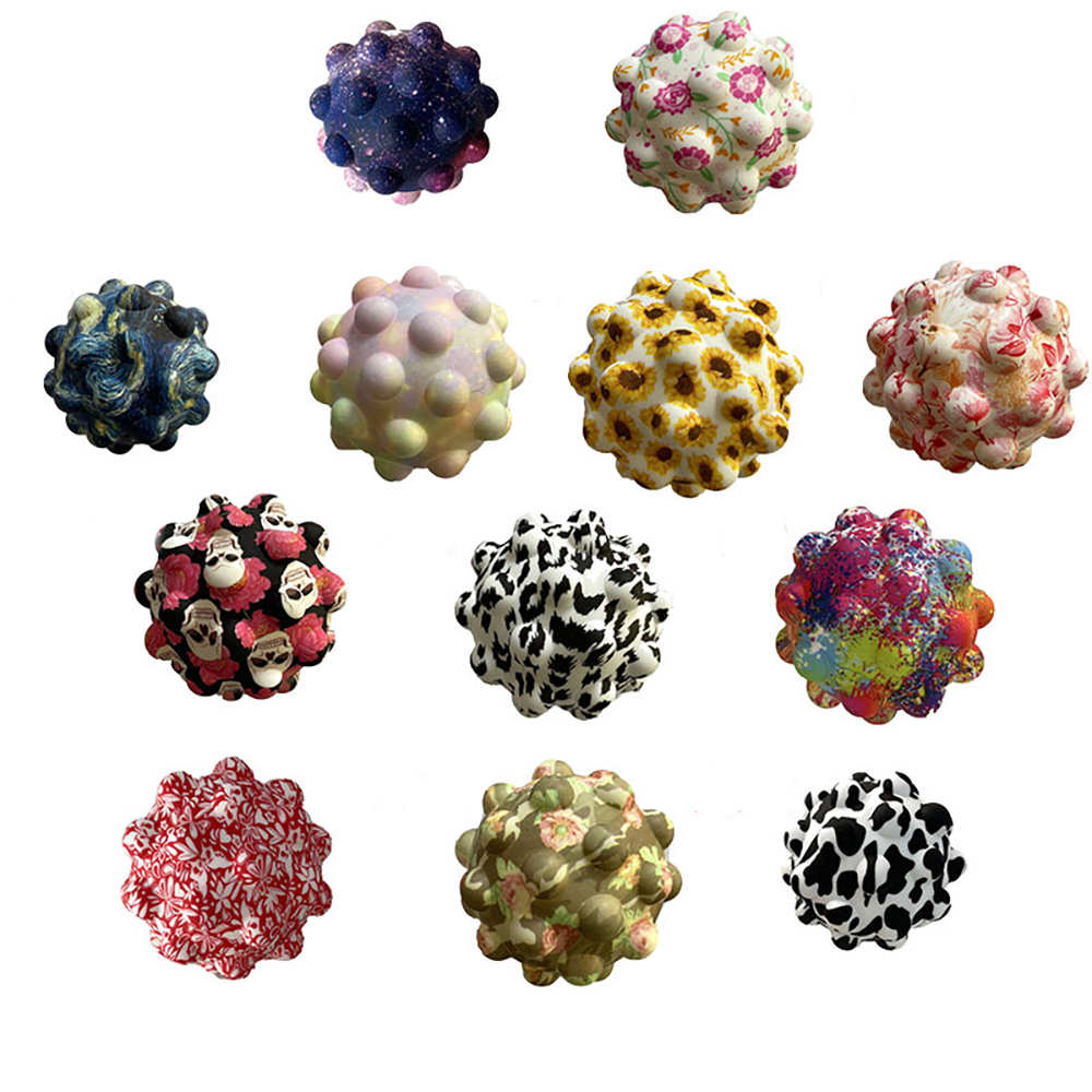 

17 Style New Fidget Toys 3D Ball Spotify Premium Simple Dimple Flower Skull Oil Painting Pinch Anti Stress Reliver Kid Gift