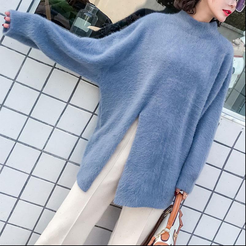 

winter autumn korean casual womens sweaters soft pullovers long sleeve split breasted velvet female knitted, White;black
