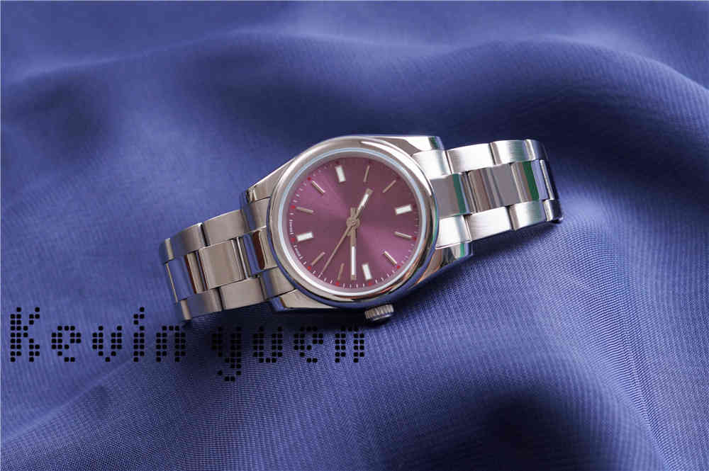 

Top & Mens Wristwatches Sapphire Oyster Perpetual Automatic Red Grape Rose Gold Dial Full Steel Luminous Men Women Dress Watches Chrono ZQRO, Purple