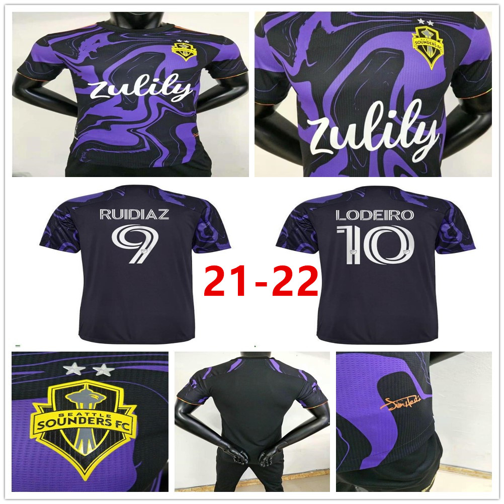 

2021 2022 Seattle Sounders FC Player version soccer jerseys RUIDIAZ MORRIS DEMPSEY TORRES Customize 21 22 Seattle Sounders MLS away Adult football shirt, As picture men size s-xxl