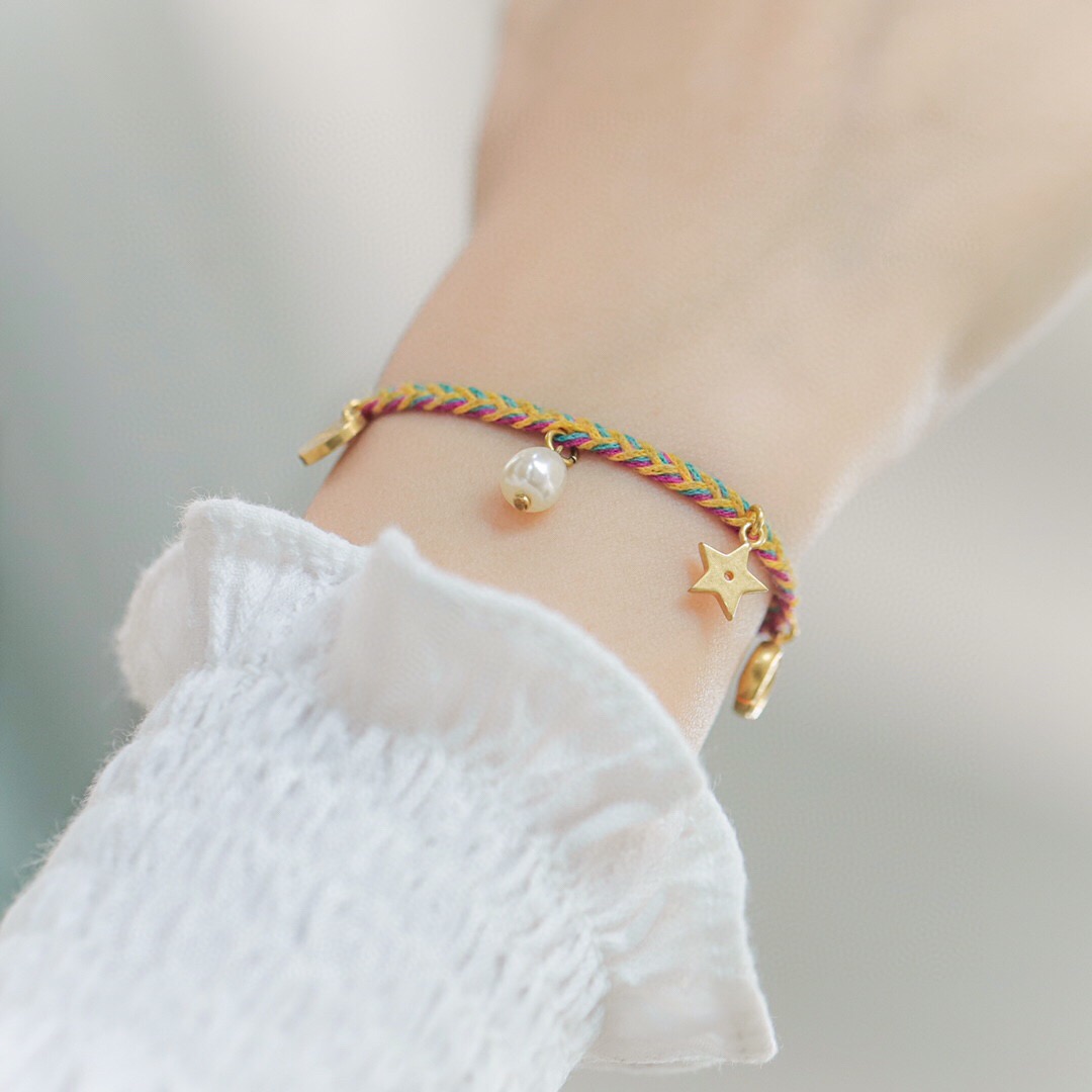 

Charm bracelet with pendant design and rope style in colorfor for women summer wedding jewelry gift PS4361