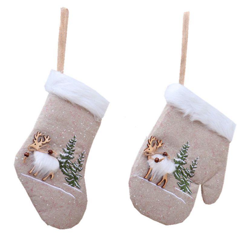

Christmas Decorations X5QB Xmas Tree Hanging Party Decor Santa Stocking Sock Gift Candy Bags Lovely Bag For Children Fireplace