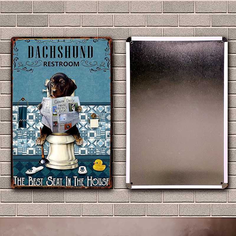 

Pet Dachshund Dog My Friend Bath Soap Book Coffee Tin Art Metal Sign Home Pub Bar Decor Painting 20*30 CM Size Dy203