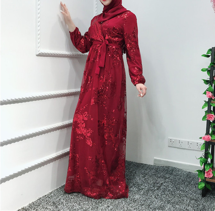 

Arab Lace Maxi Dress Muslim Women Middle East Duabi Long Robe Double-layer Kimono Caftan A-line Abaya Dresses Islamic Clothing