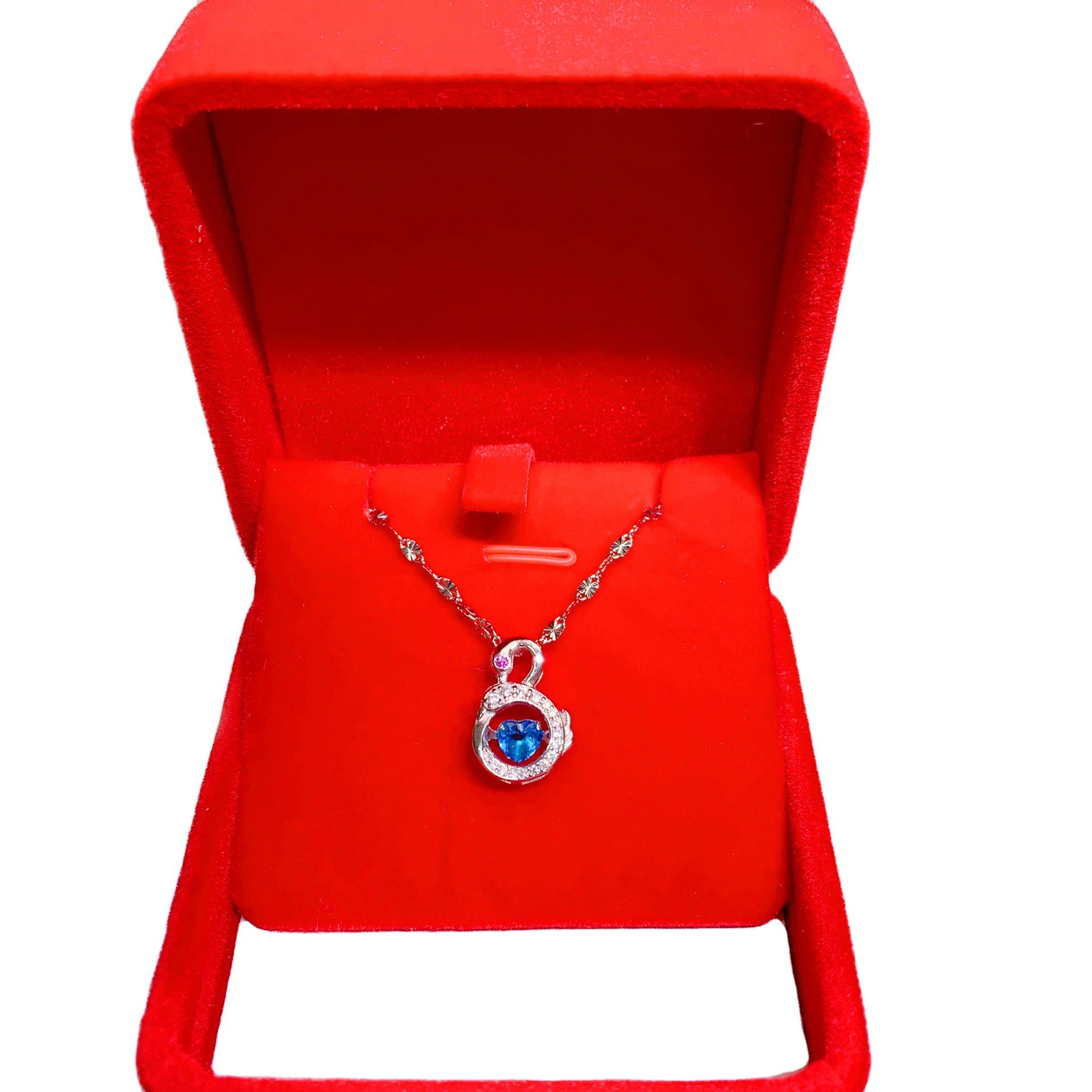 Xianlan146 S925 Pure Silver Blue Diamond Clever Little Goose Hung Tsui Super Fairy Joker Temperament Fashion Female Collarbone Cha-image-706517848