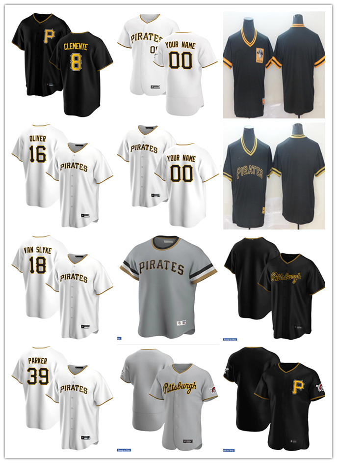 

Men Women Youth Pittsburgh Pirates 16 Al Oliver 39 Dave Parker 18 Andy Van Slyke 8 Roberto Clemente Custom Baseball Jersey Blank, Blue;black