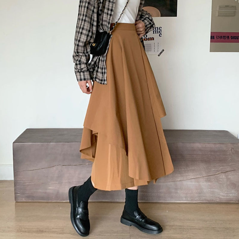 

capri High, black, asymmetrical elastic belt drops pants loose women's fashionable adjustment Fall tide 2021 1n683