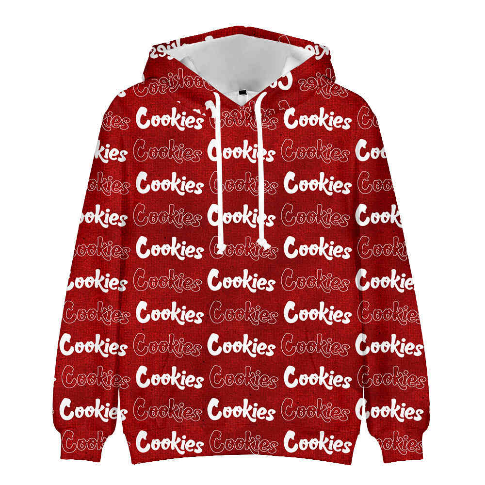 

New Cookies 3d Color Printing Trend Men's and Women's Hooded Hoodies, Black