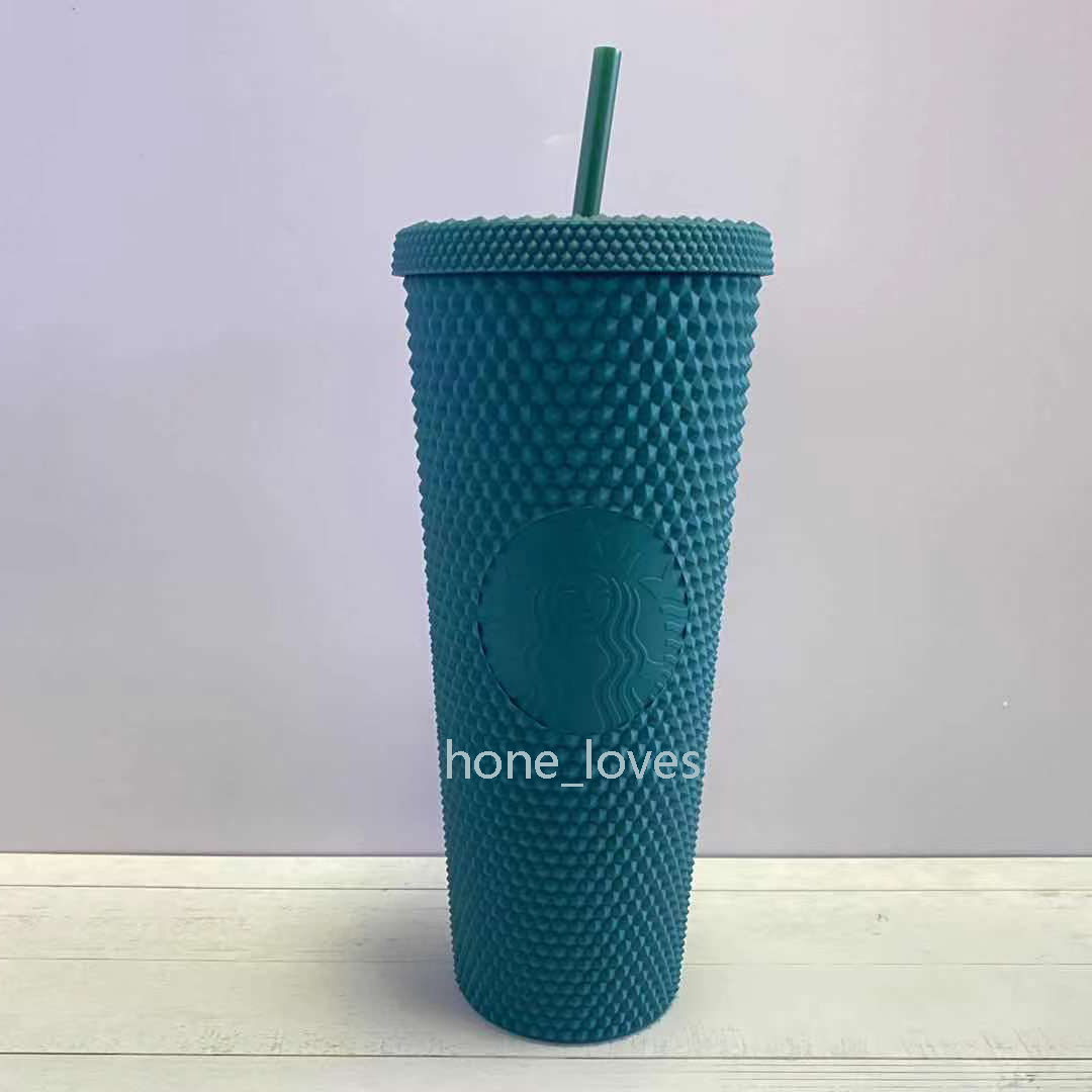 

24 oz Durian Personalized Starbucks Iridescent Bling Rainbow Unicorn Studded Cold Cup Tumbler Coffee Mug with Plastic Straw loves, Customize