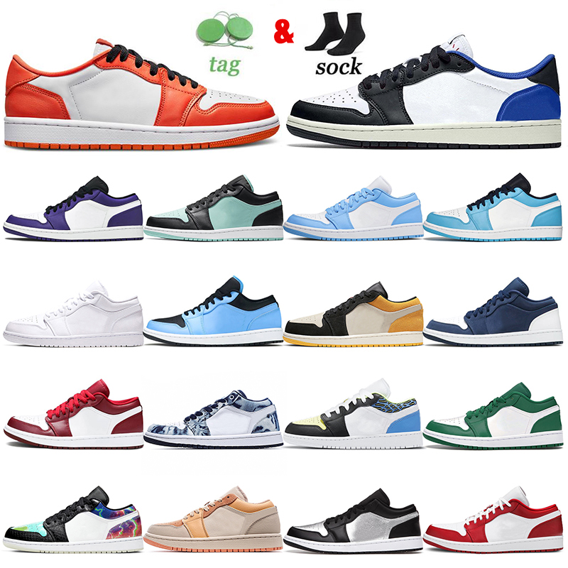 

2021 Jumpman 1 1s Men Women Low Basketball Shoes Starfish Wolf Grey Travis Panda Court Purple Laser Blue Arctic Punch Black Toe Sports Sneakers Trainers SIZE 36-45, Color#27 low atomic orange 36-46
