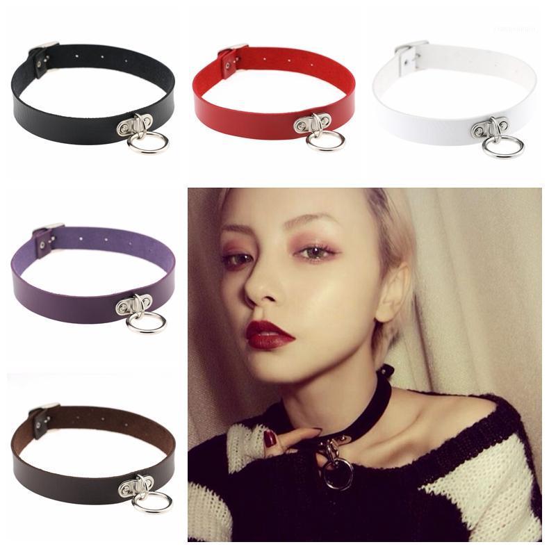 

Fashion Multiple Color Leather Choker Women Girls Garter Belt Vintage Sexy Cosplay Body Jewelry Summer Ring Gift Chokers, Golden;silver