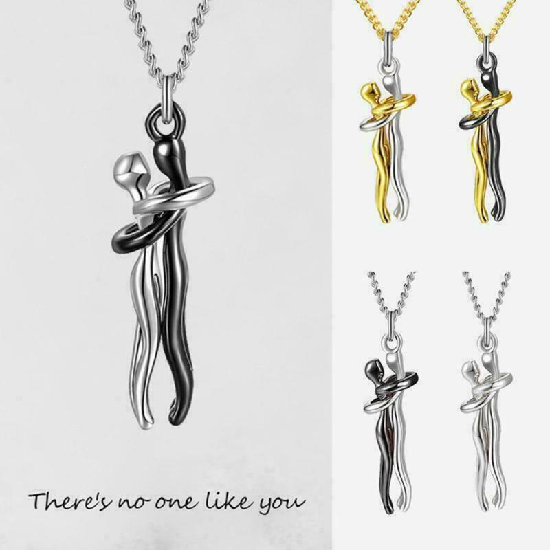 

Pendant Necklaces 2021 Affectionate Couple Hug Necklace Fashion Pendants For Love Valentine's Day Couples Gift