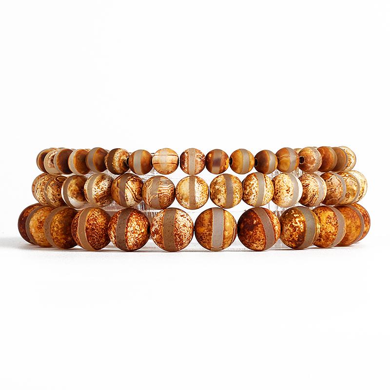 

Beaded, Strands Vintage Tibetan Amulet Agates Bracelets Men Nature Stone Beads Energy For Women Reiki Yoga Healing Jewelry Pulseras