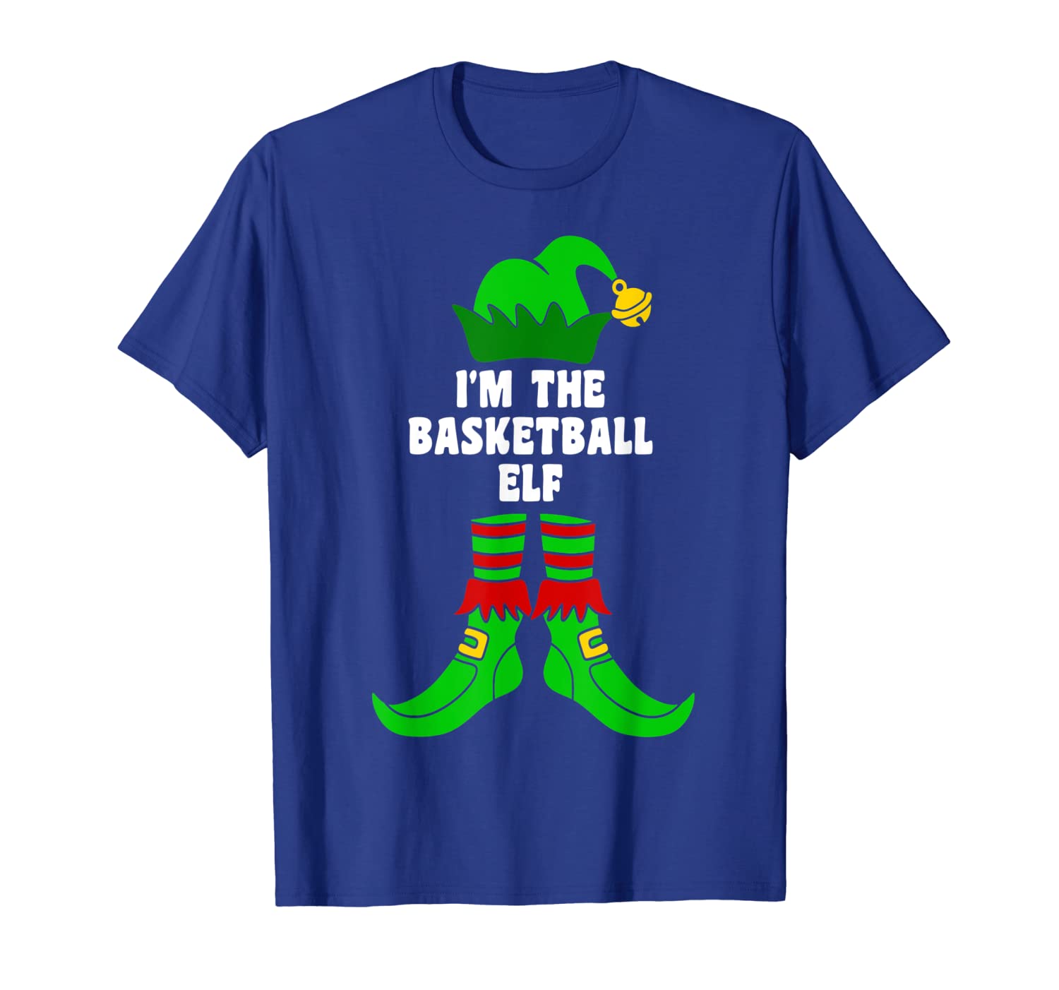 

i'm the basketball elf matching family group xmas t-shirt, White;black