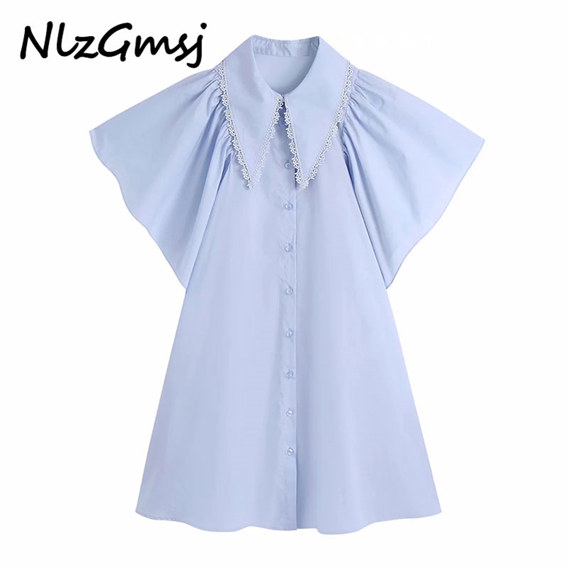 

Women Dress Short Sleeve Elegant Party es Woman Sexy Vintage Turn Down Neck 04 210628, As picture