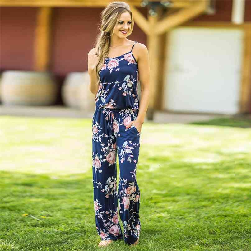 

Women Summer Jumpsuits Full Length Casual Print 210607, Yellow