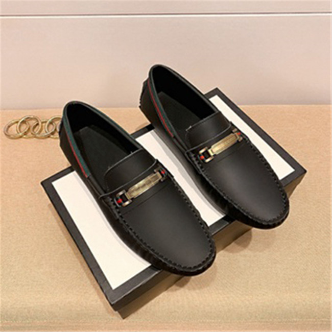 

[With box] Designer Mens Flat casual shoes Authentic cowhide Metal buckle leather shoe Mules Princetown Men Trample Lazy Dress shoes 05, Black