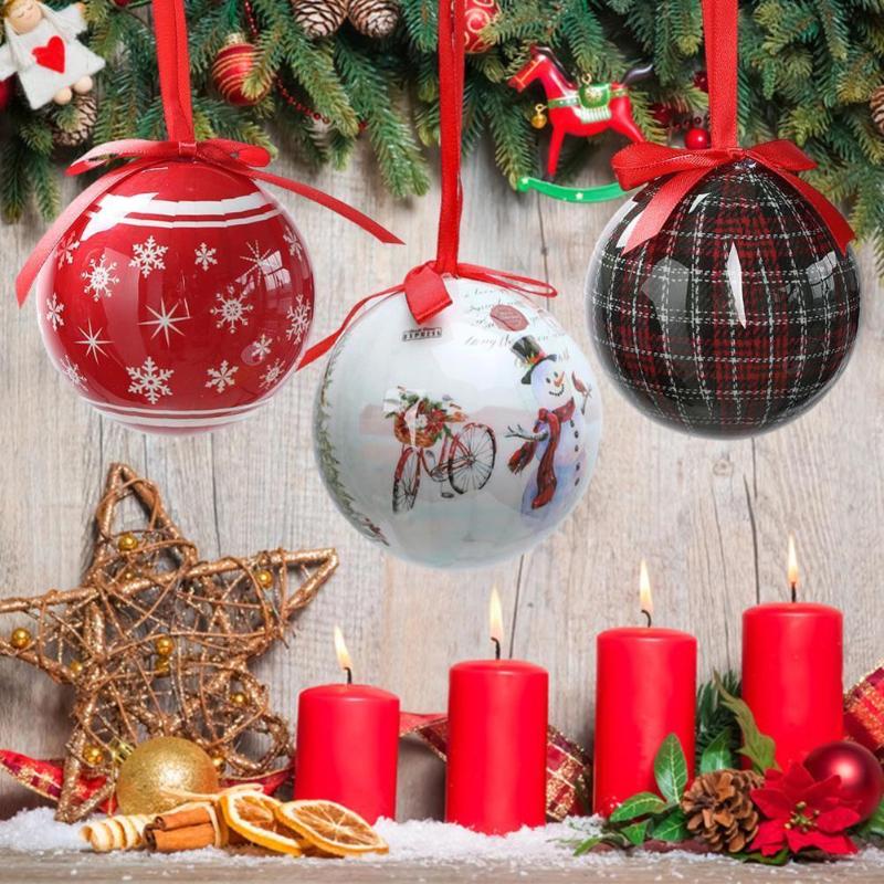 

Christmas Decorations 1pc Tree Balls Pendant Ornaments Hanging Ball Plastic For Home Holiday Navidad Year Decor Gifts F1S8