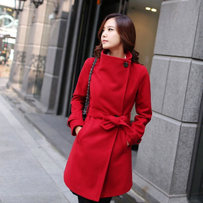 

Women's Wool & Blends Nicesense female autumn designer , women's winter coat manteau femme, winter, warm red for women LDBM, 1# shoe box