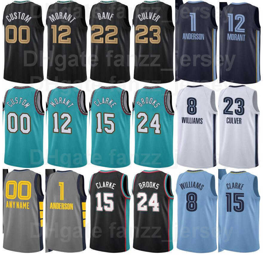 

Screen Print Basketball Desmond Bane Jersey 22 Tyus Jones 21 Ziaire Williams 8 Juancho Hernangomez 41 Jaren Jackson Jr 13 Steven Adams Ja, White