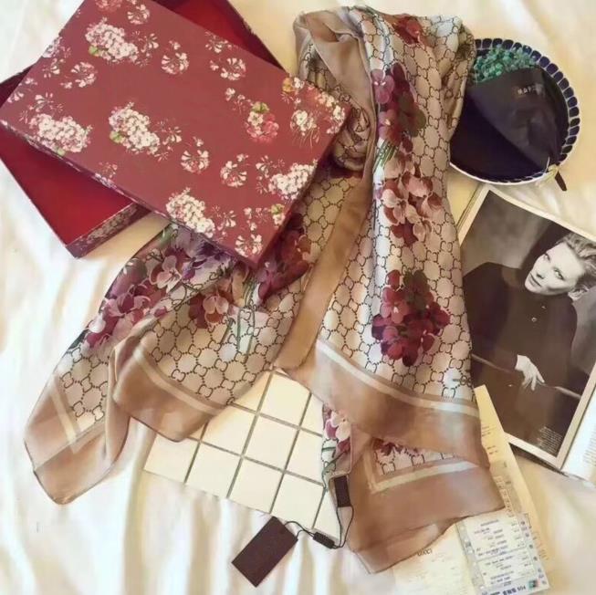 

Brand silk scarf luxury print long scarfs summer women shading shawl